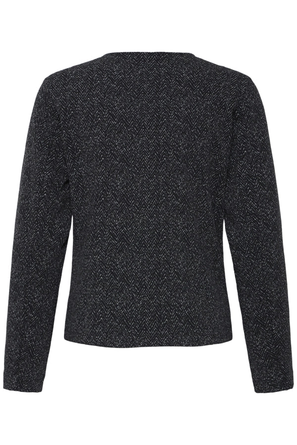 Tweed Inspired Jacket - Black/white