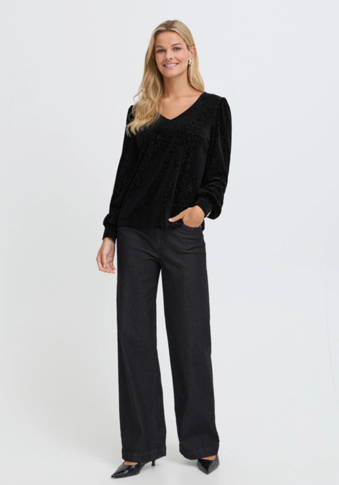 Shining Long Sleeve Top - Meteorite