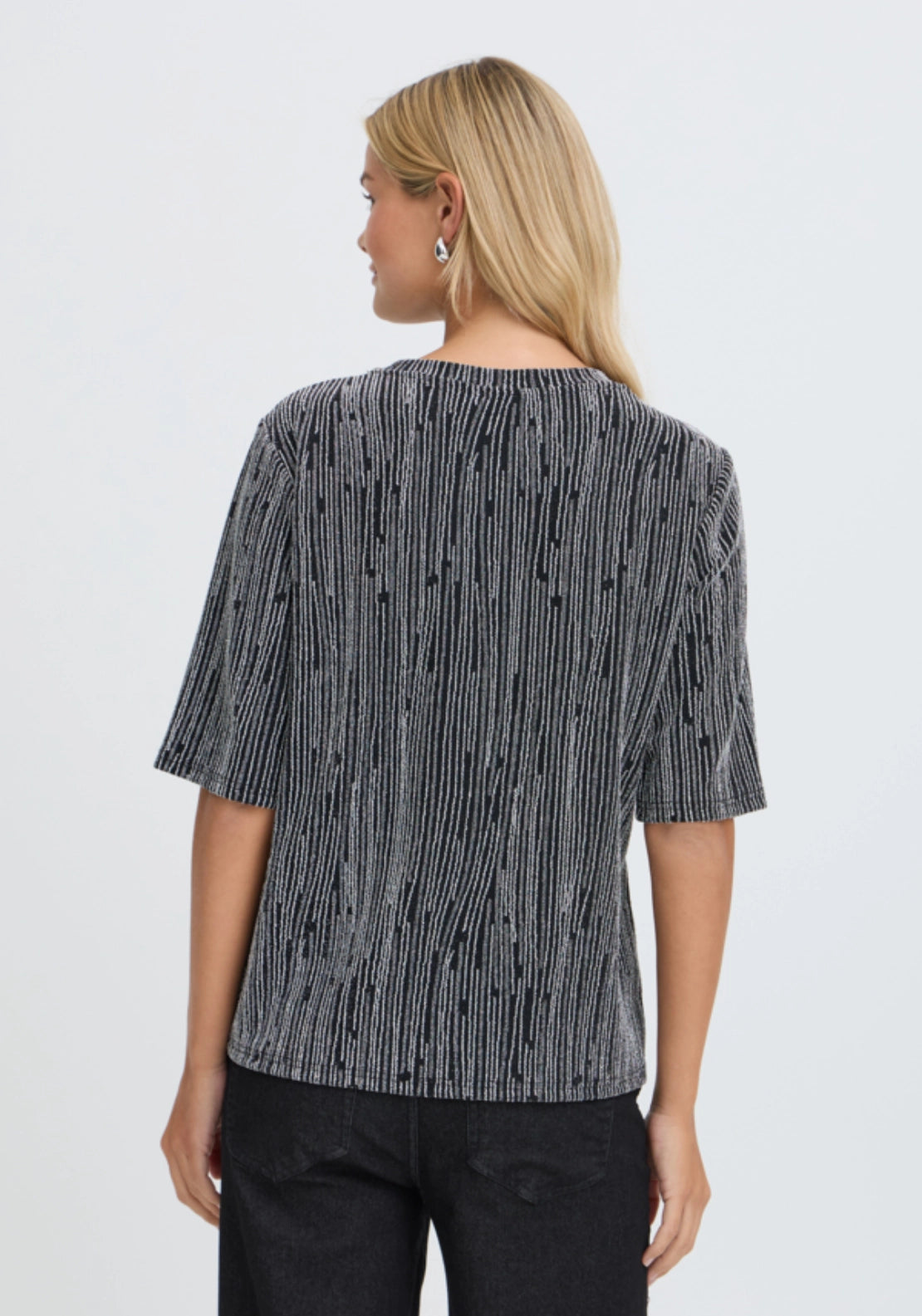 Monochrome T-Shirt - Silver Stripe