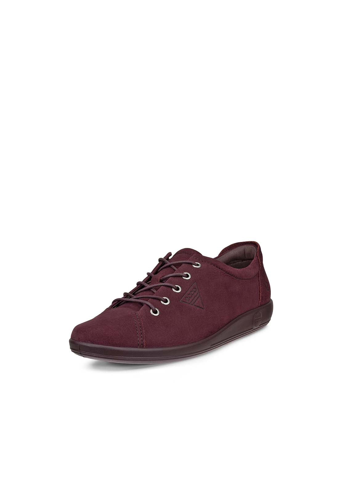 Ecco Soft 2 Casual Lace Shoe - Wine 1 Shaws Department Stores