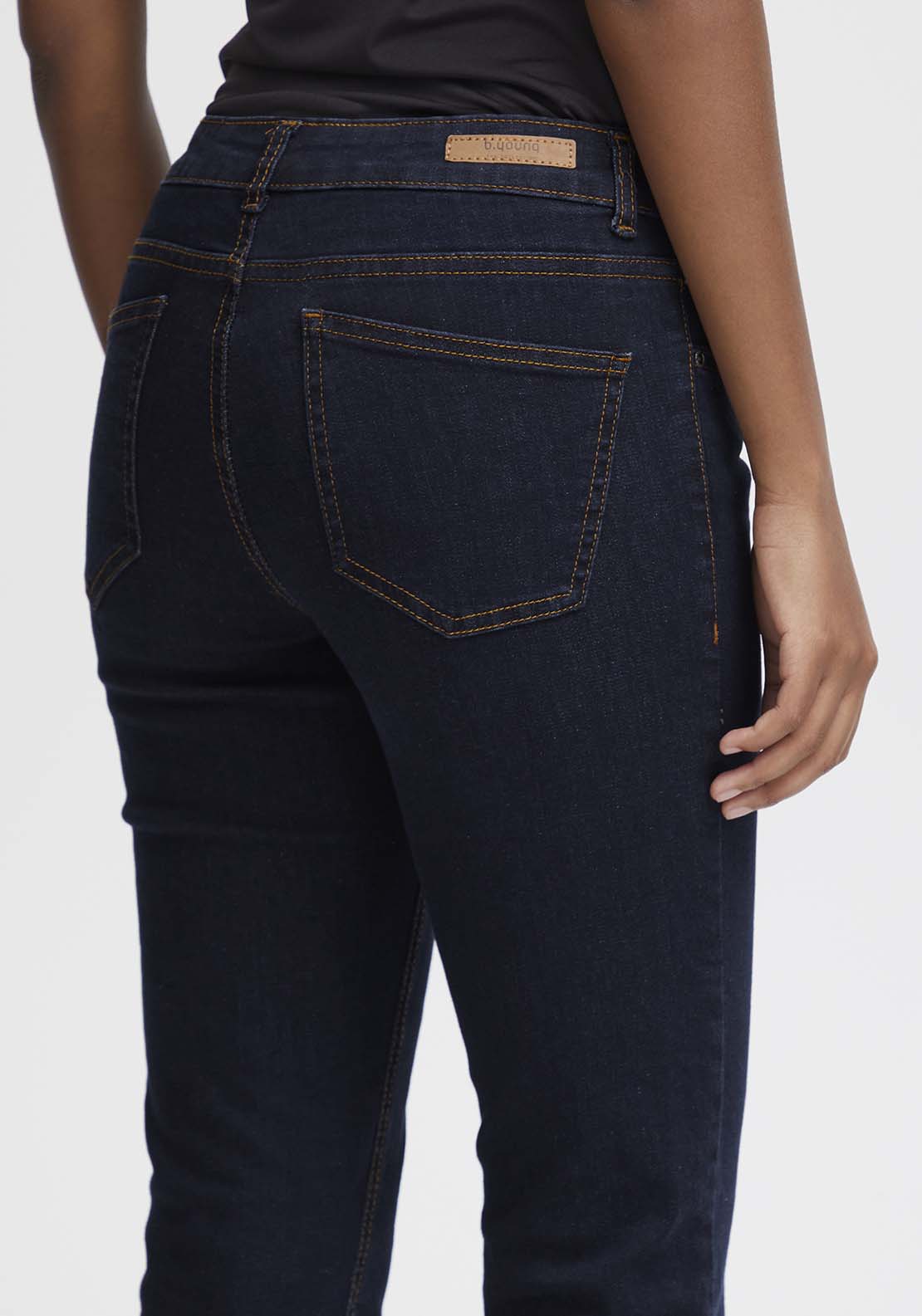 B Young Luni Straight Jeans - Dark Blue Denim 3 Shaws Department Stores