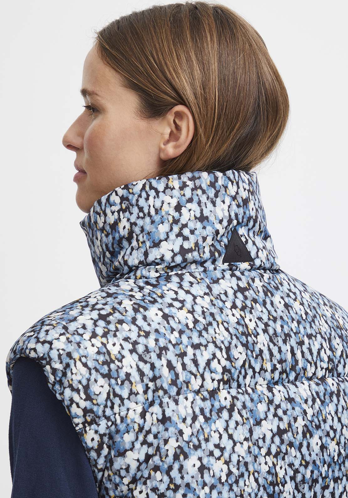 B Young Bomilla Waistcoat - Dusty Blue Flower Mix 5 Shaws Department Stores