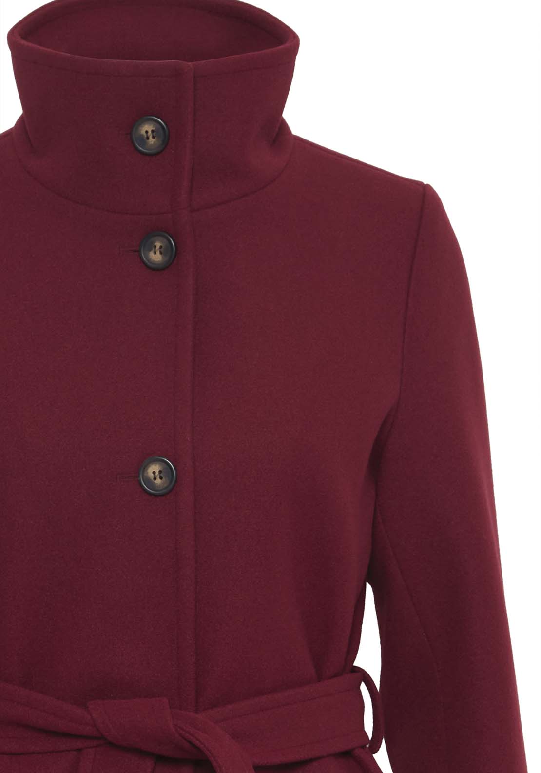 B Young Cilia Long Sleeve Coat - Pomegranate 8 Shaws Department Stores