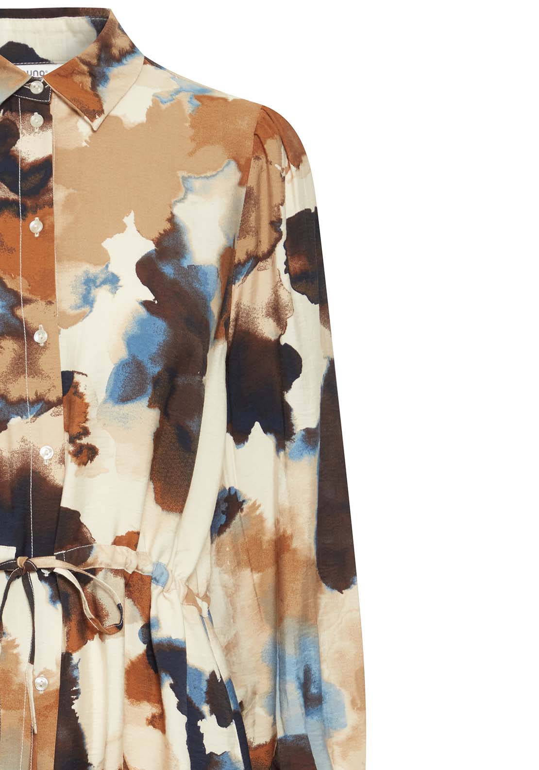 B Young Knee Length Long Sleeve Shirt Dress - Birch Watercolor Mix 7 Shaws Department Stores