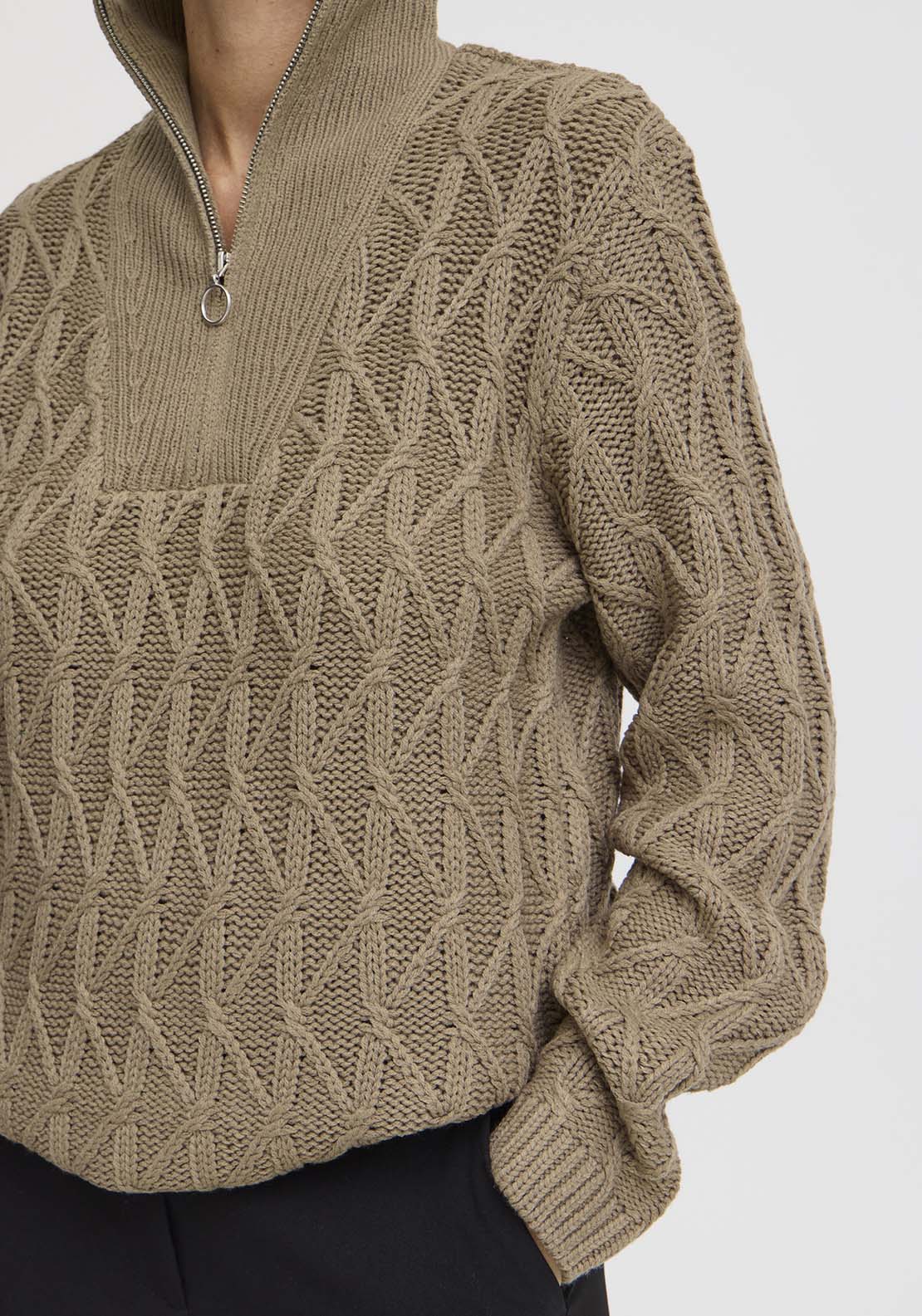 B Young Otinka Half Zip Jumper - Walnut 3 Shaws Department Stores