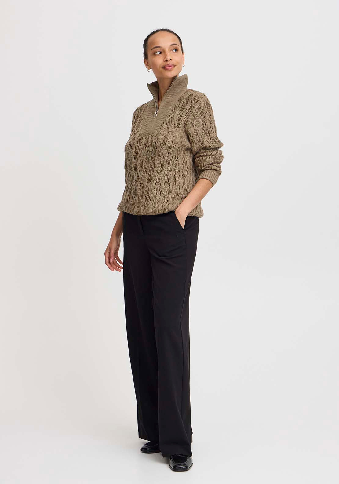 B Young Otinka Half Zip Jumper - Walnut 5 Shaws Department Stores