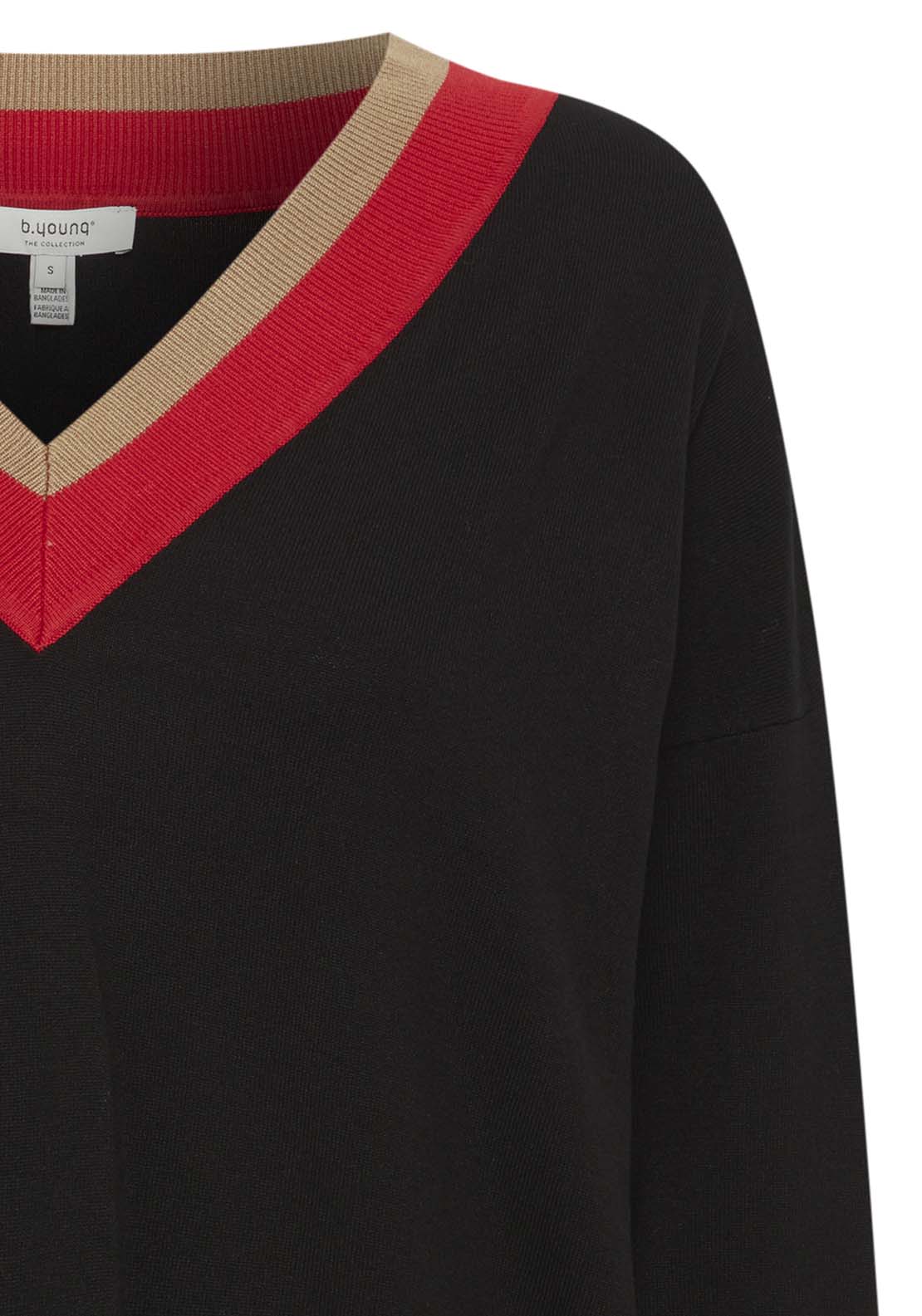 B Young Morla Loose Fit V Neck Jumper - Black 8 Shaws Department Stores