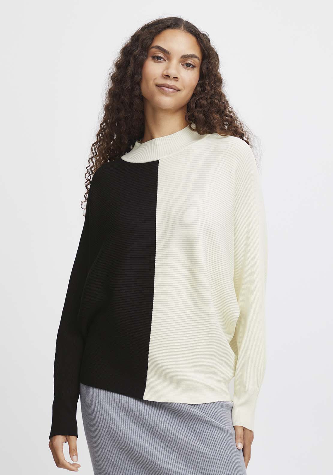 B Young Morla Rib Jumper - Birch Mix 1 Shaws Department Stores