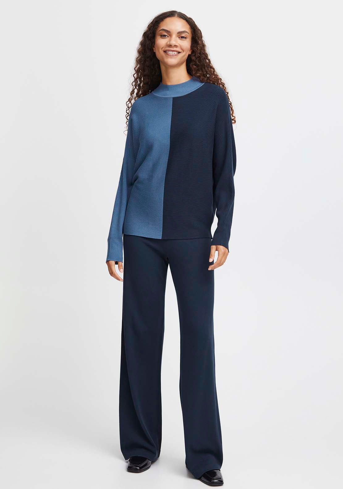 B Young Morla Rib Jumper - Blue Horizon Mix 5 Shaws Department Stores
