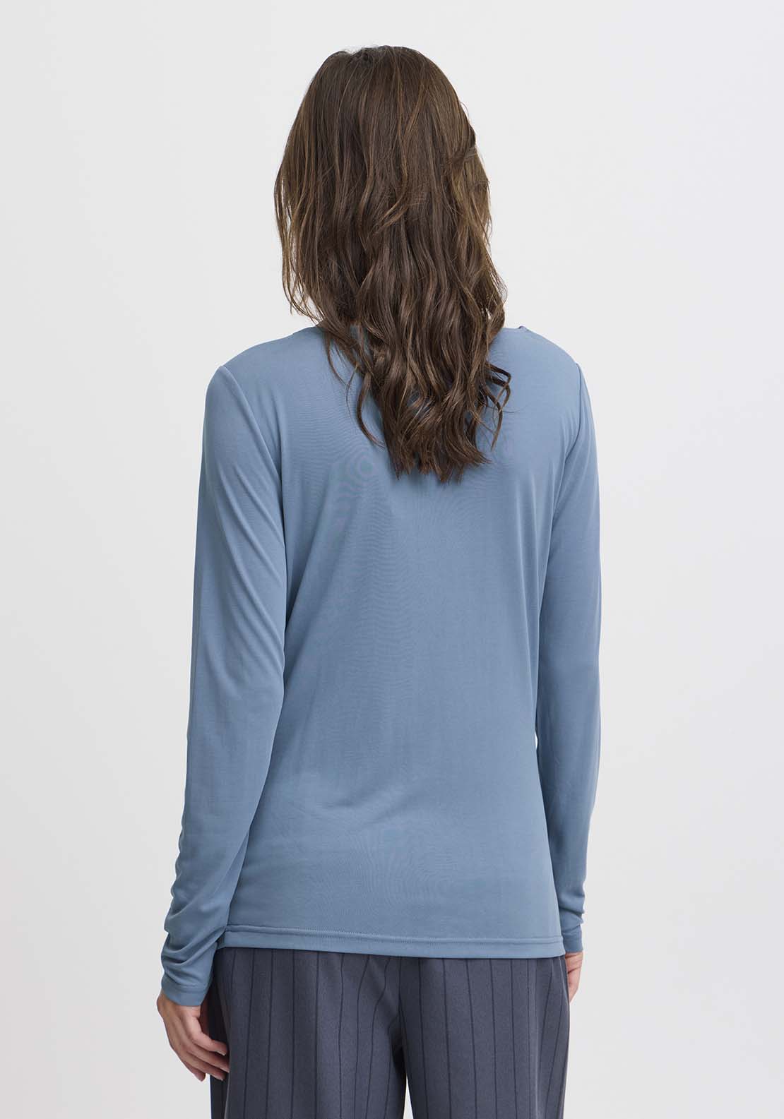 B Young Perl Drape T-Shirt - Blue Horizon 5 Shaws Department Stores
