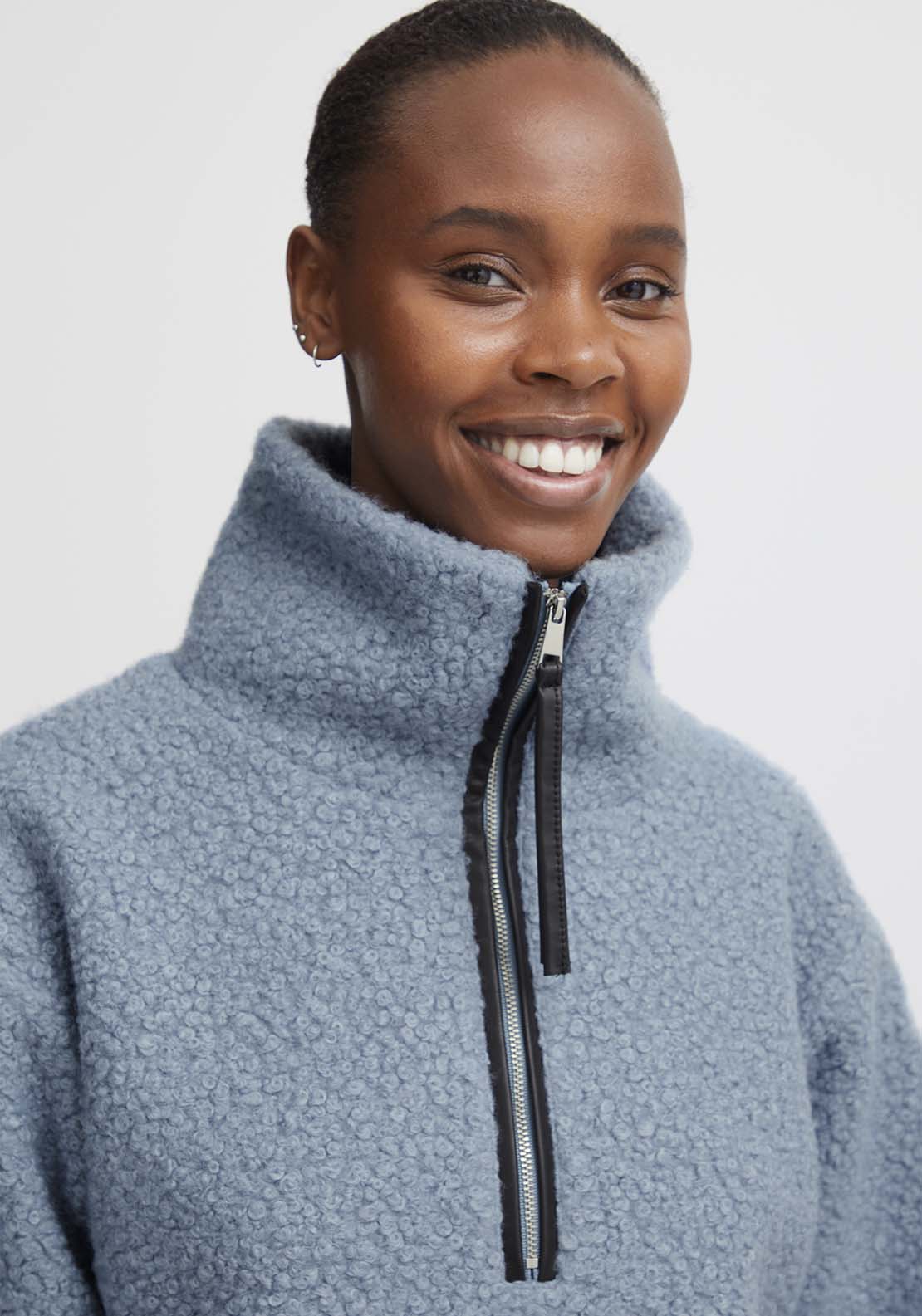 B Young Cidan Pullover - Dusty Blue 2 Shaws Department Stores