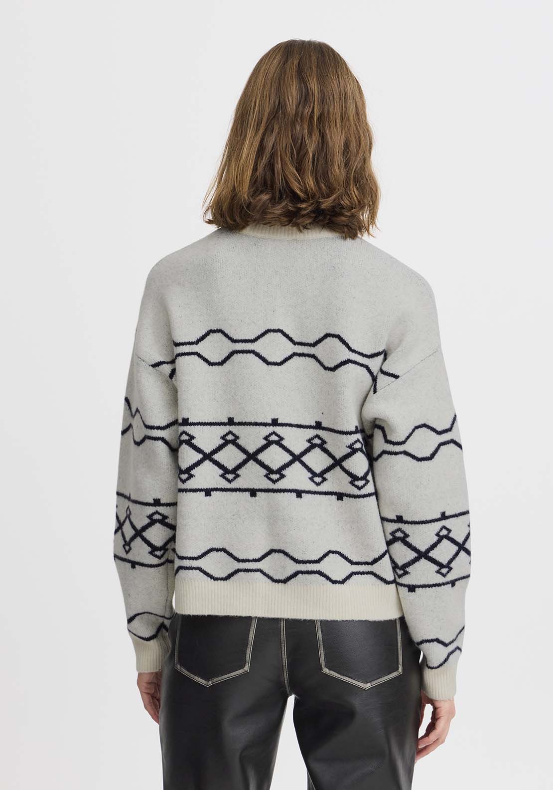 B Young Massi Half Zip Pullover - Marshmallow Mix 5 Shaws Department Stores