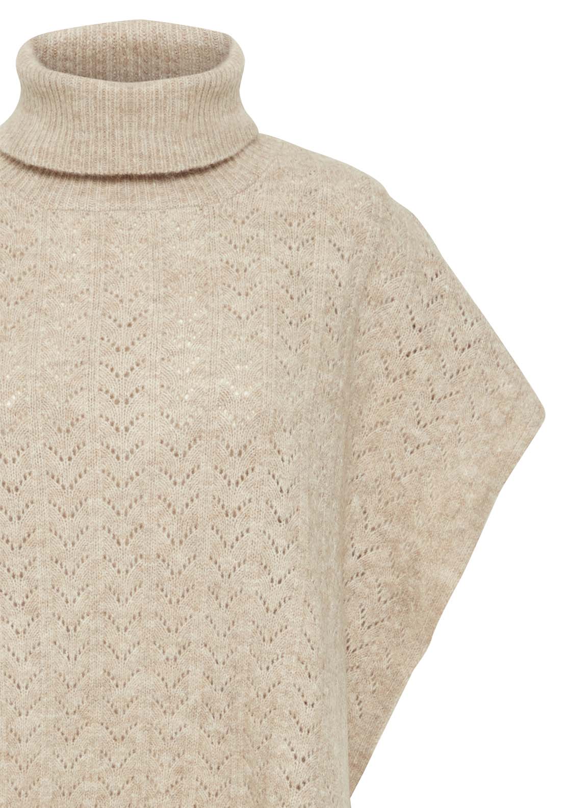 B Young Viksi Poncho - Cement Melange 2 Shaws Department Stores