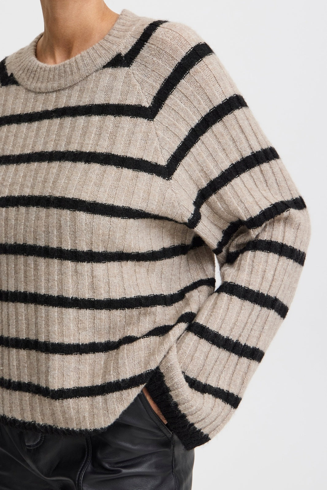 B Young Marianne Knit Jumper - String Mix 3 Shaws Department Stores