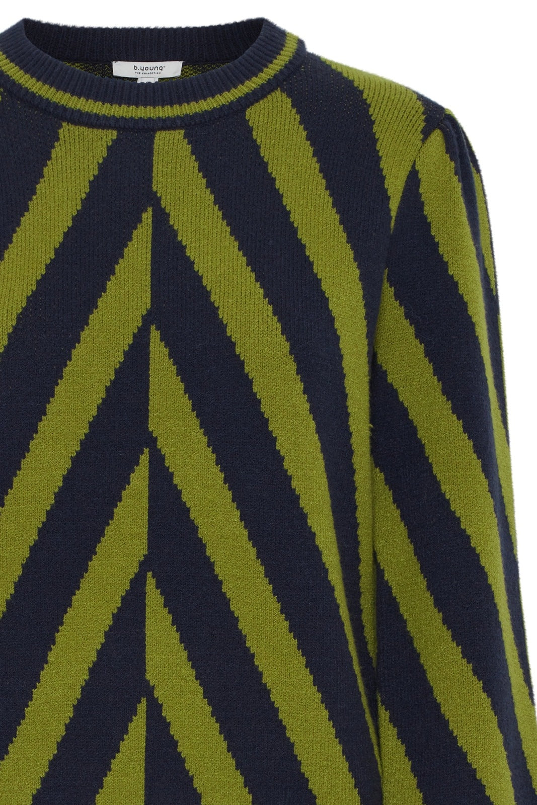 B Young Milo Striped Knit Jumper - Woodbine Mix 7 Shaws Department Stores