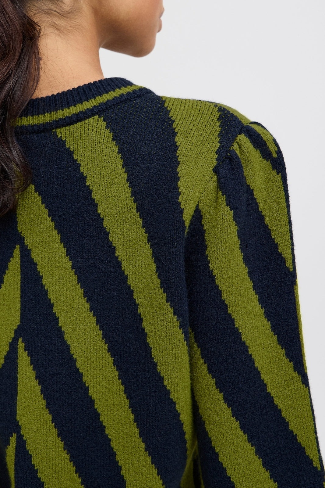 B Young Milo Striped Knit Jumper - Woodbine Mix 3 Shaws Department Stores