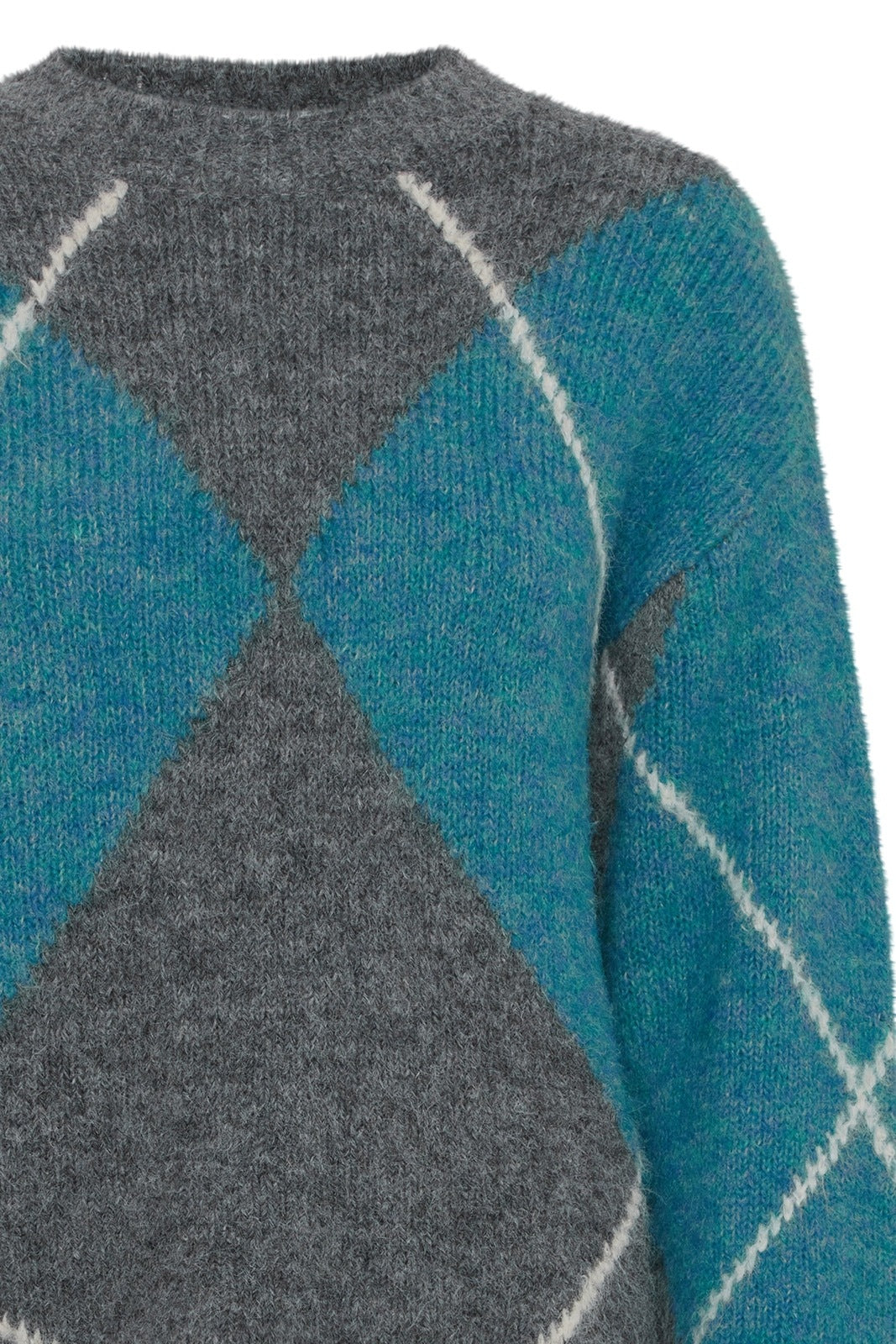 B Young Miller Knit Jumper - Mid Grey Melange Mix 8 Shaws Department Stores