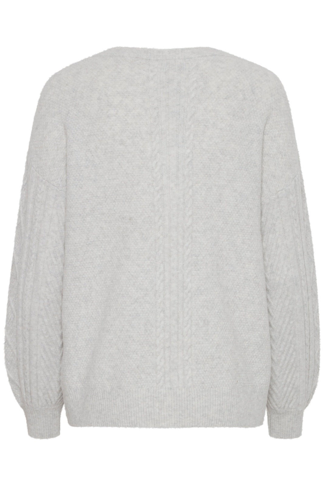 B Young V-Neck Knit Pullover - Marshmallow Melange 3 Shaws Department Stores