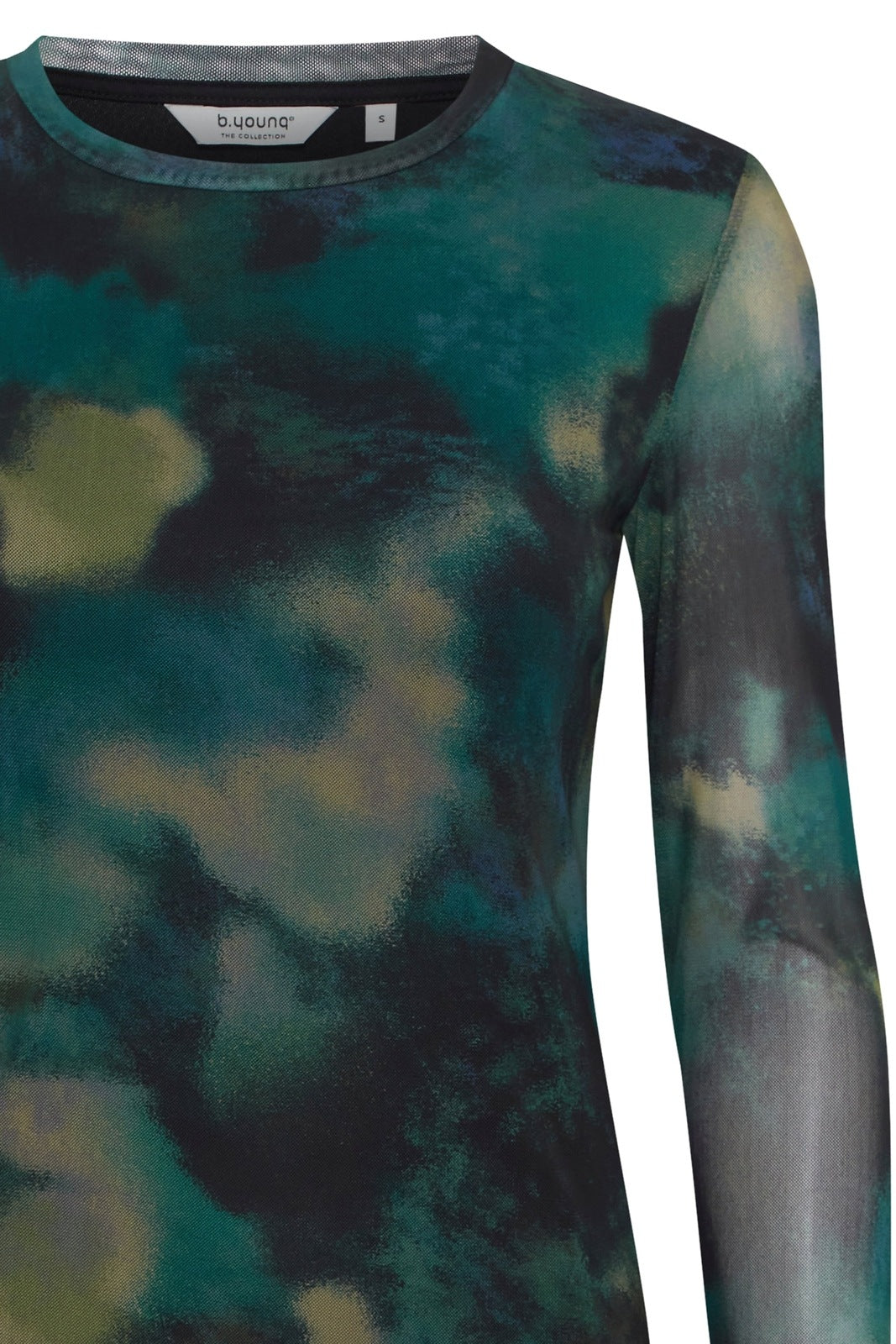 B Young Paloma Mesh Long Sleeve T-Shirt - Birch Blur Mix 8 Shaws Department Stores