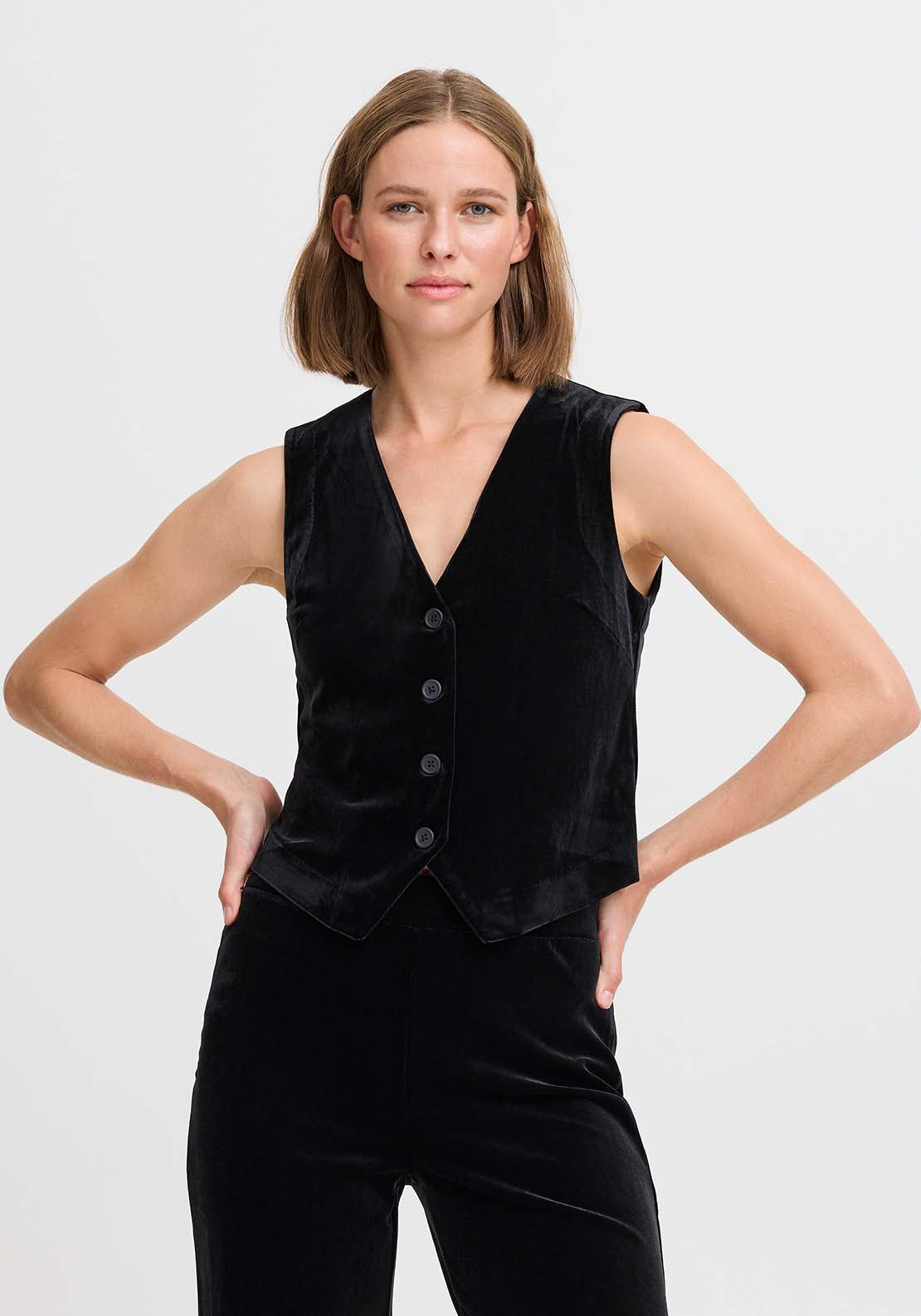 B Young Perlina Vest - Black 1 Shaws Department Stores