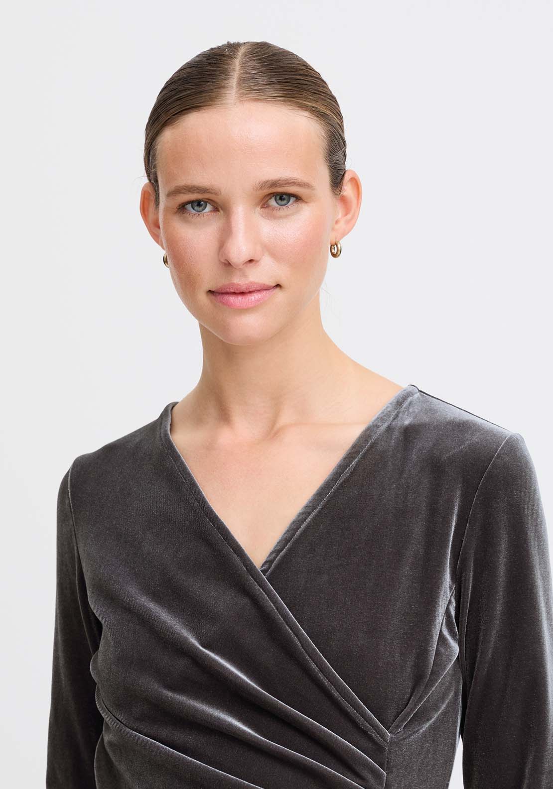 B Young Perlina Wrap Dress - Asphalt 4 Shaws Department Stores