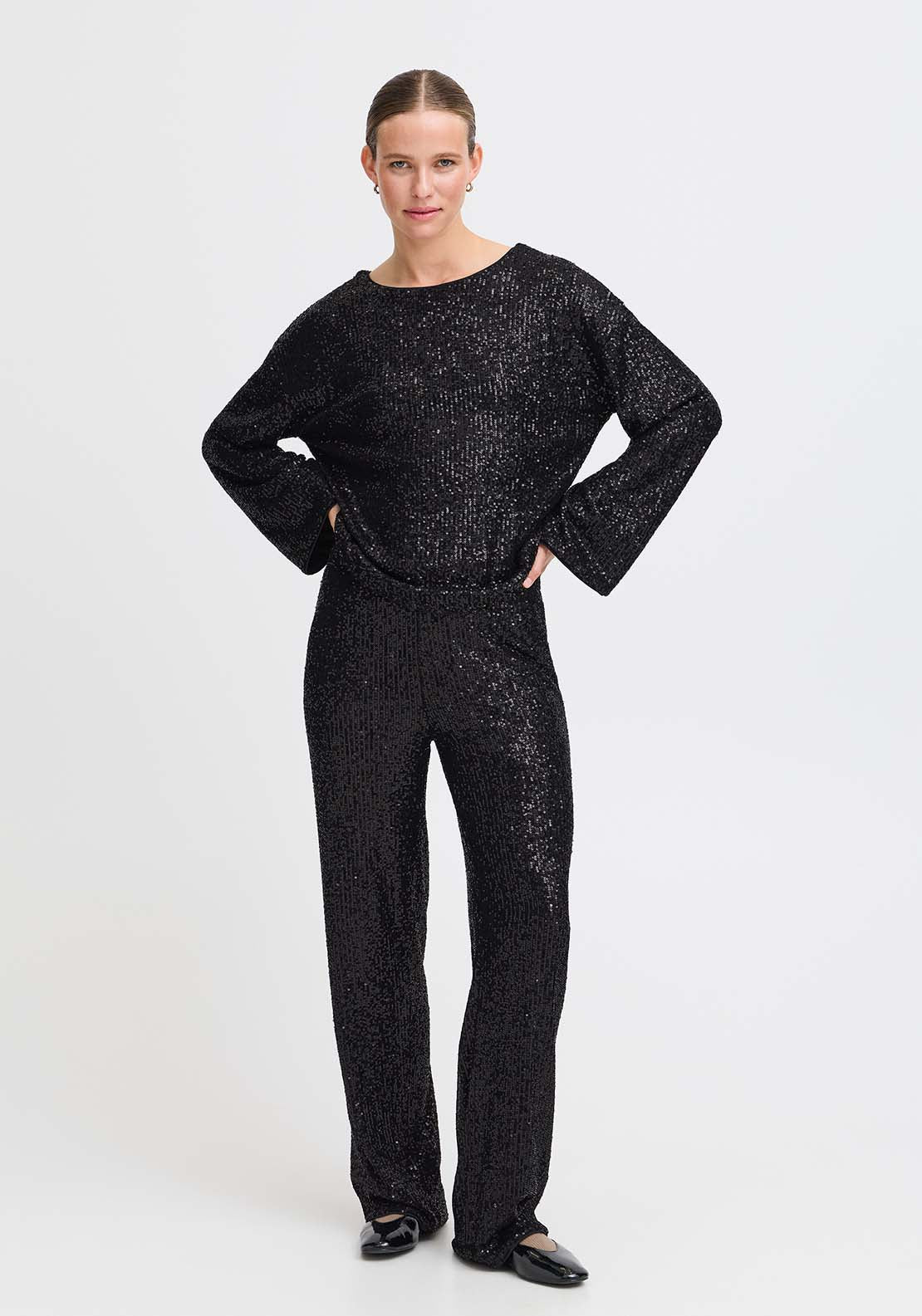 B Young Solia Trousers - Black 1 Shaws Department Stores