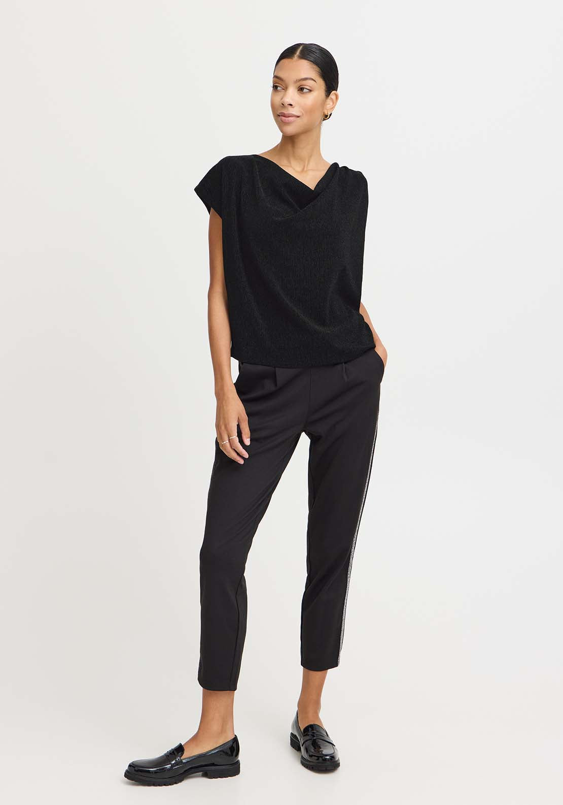 B Young Shiloh Top - Black Mix 6 Shaws Department Stores