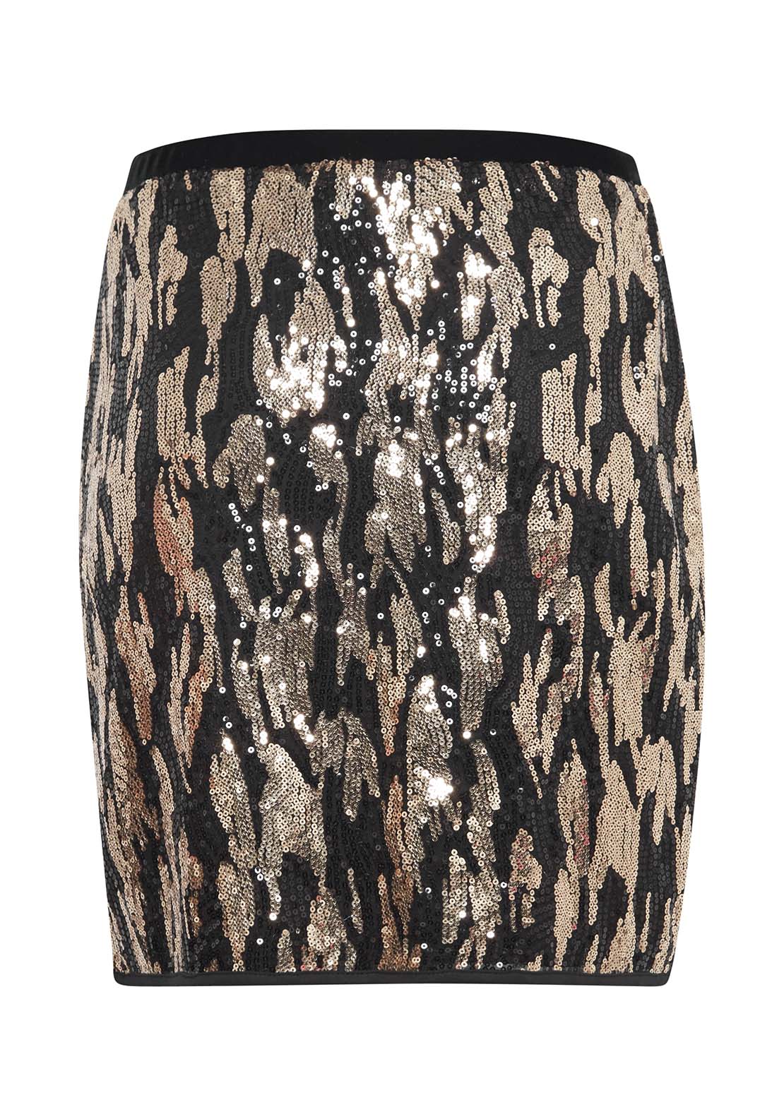 B Young Rei Skirt - Gold Abstract Mix 5 Shaws Department Stores