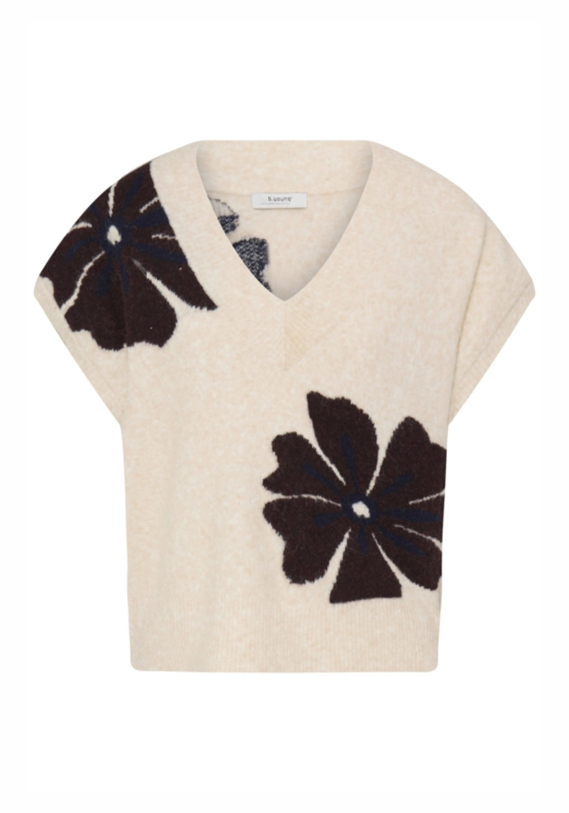 Omea V-Neck Slipover - Fig Mel Flower