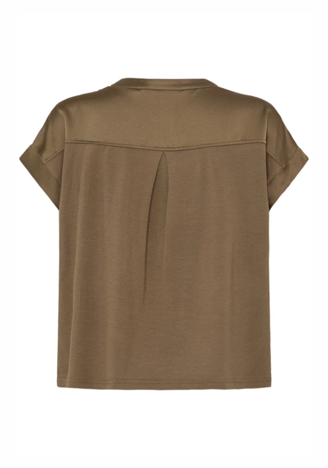 Selita V Placket Neck T-Shirt - Sepia