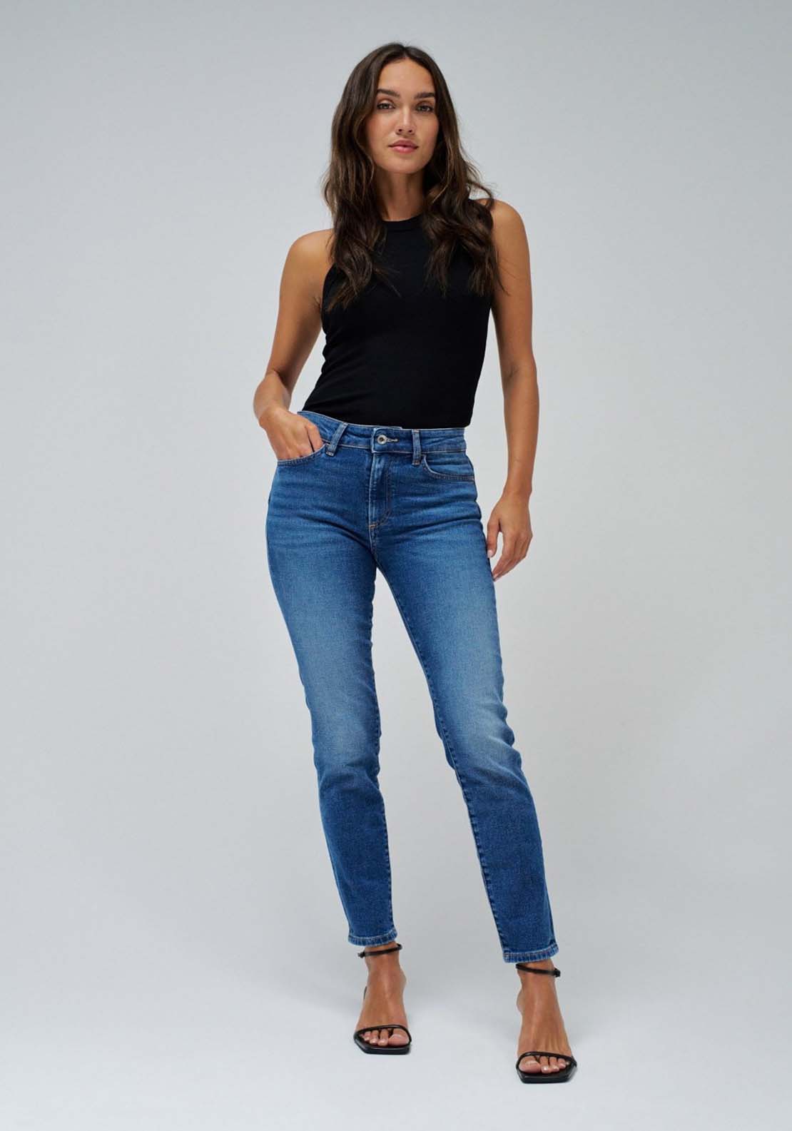 Salsa Destiny Cropped Skinny Jeans - Blue 2 Shaws Department Stores