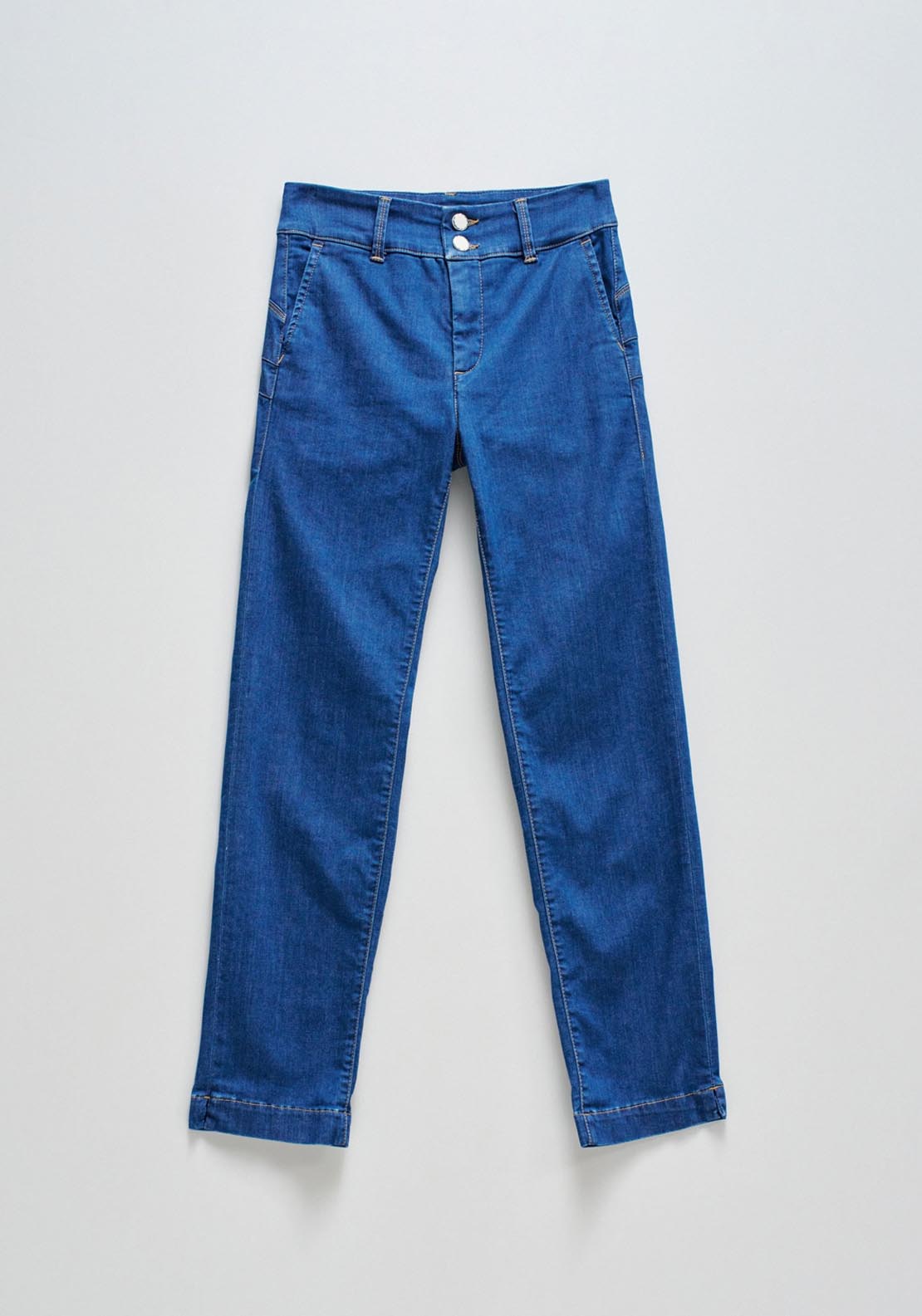 Salsa Secret Chino Push In Cropped Slim - Blue 9 Shaws Department Stores
