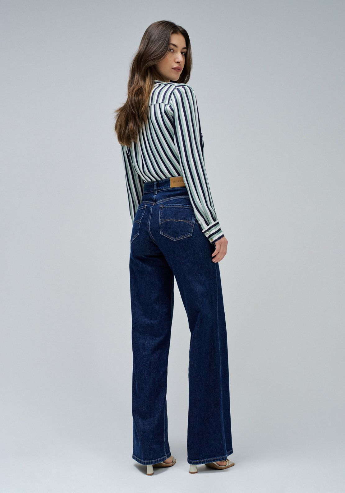Salsa Faith Wide Leg Jeans - Blue 2 Shaws Department Stores