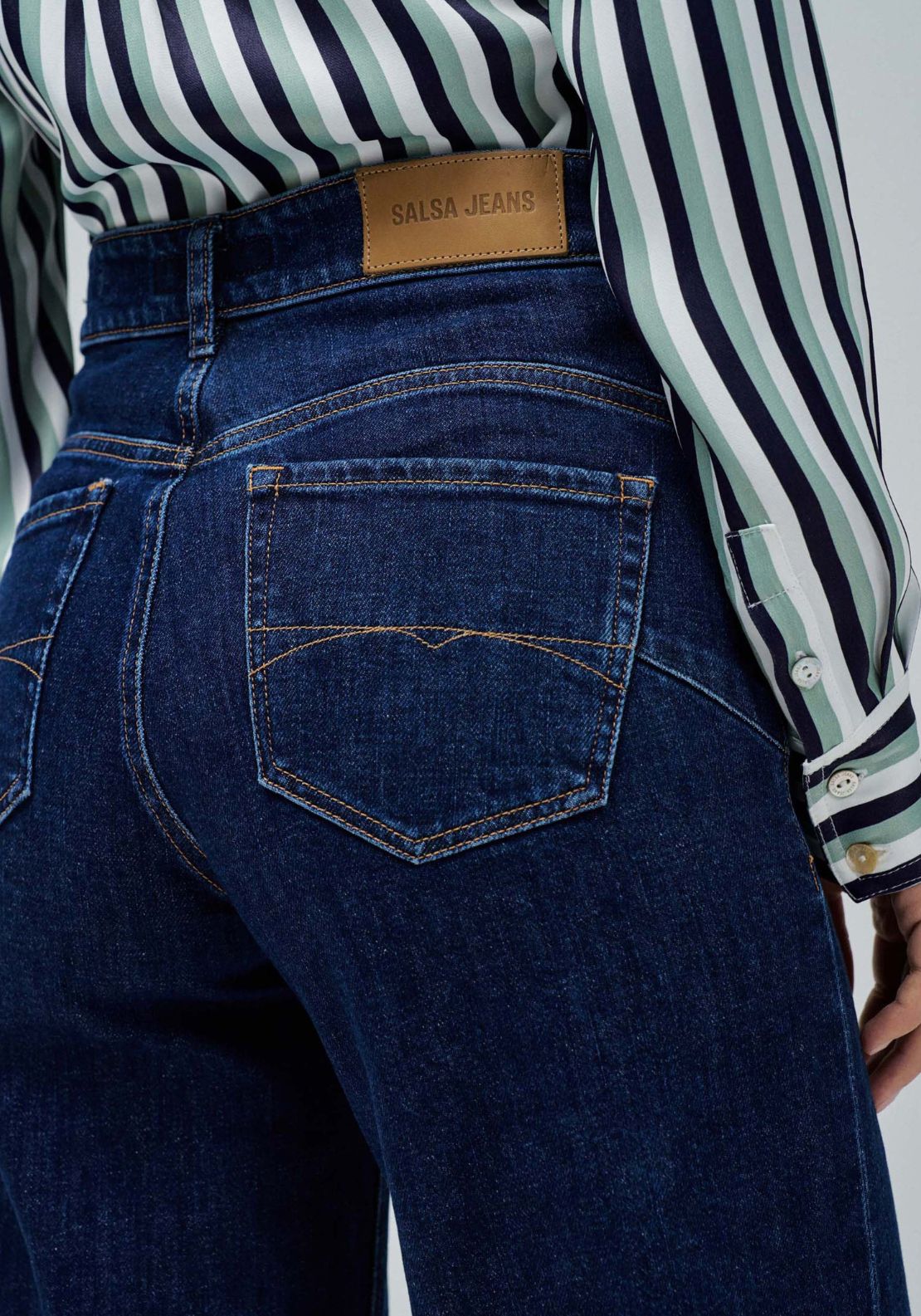 Salsa Faith Wide Leg Jeans - Blue 4 Shaws Department Stores