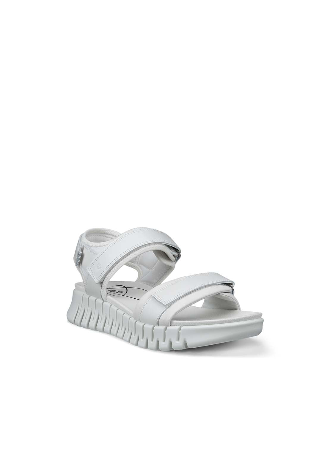 Ecco Gruuv Casual Sandal - White 1 Shaws Department Stores