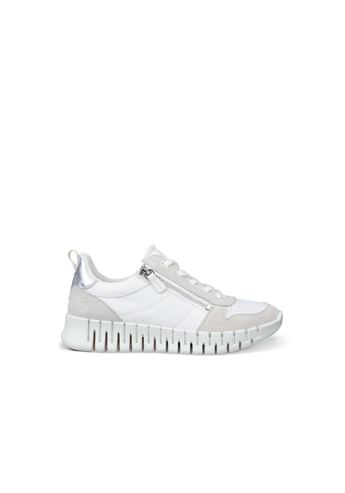Ecco Gruuv Lace Sidezip Casual Trail Shoe - Shadow White 1 Shaws Department Stores