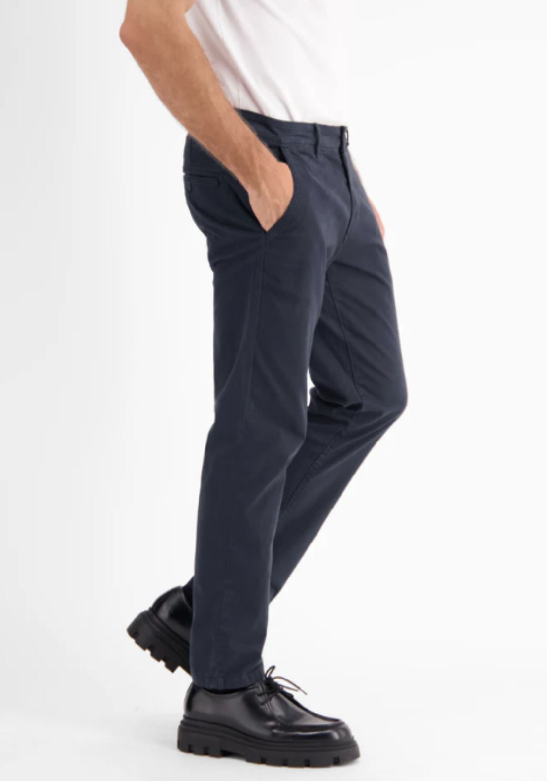 Lerros Basic Slim Fit Chino - Blue Night 3 Shaws Department Stores
