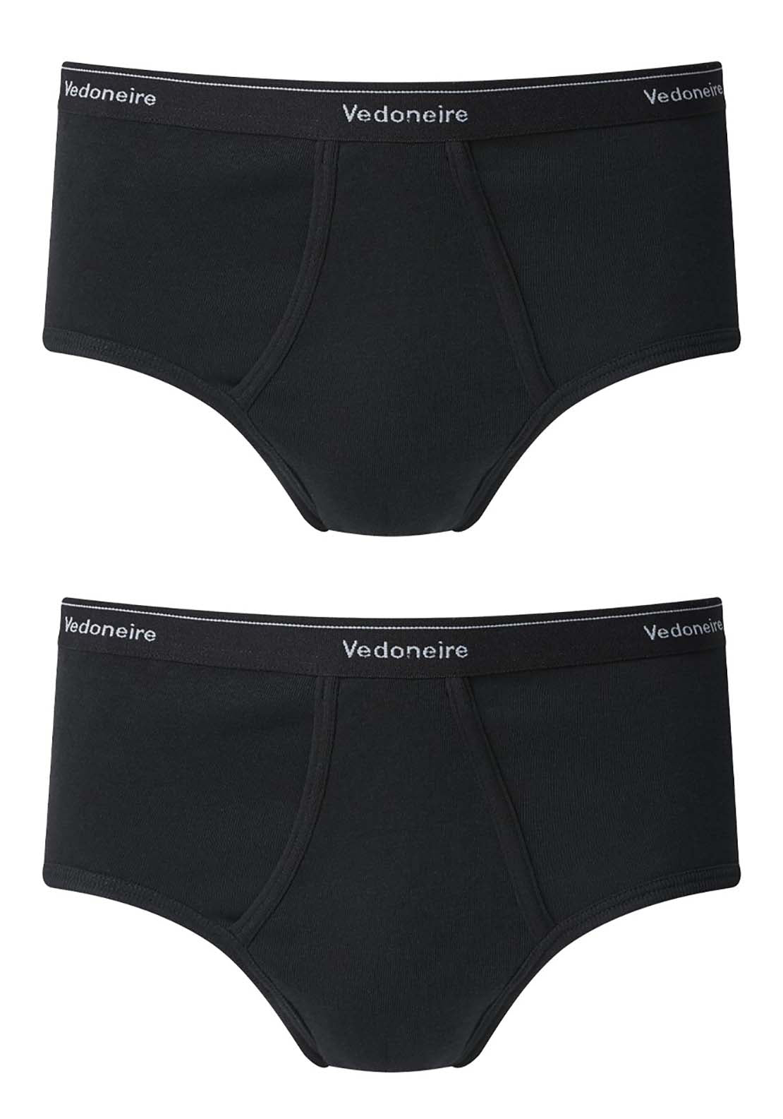 Vedoneire Mens Cotton Executive Briefs 2 Pack - Black 1 Shaws Department Stores