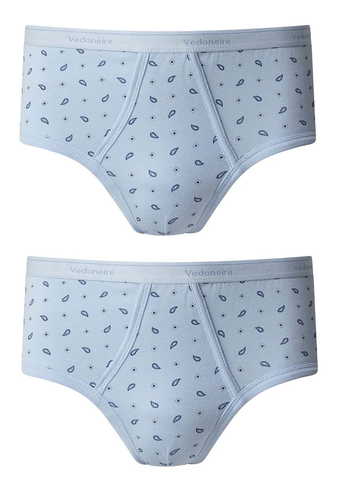Vedoneire Mens Printed Cotton Executive Briefs 2 Pack - Blue 1 Shaws Department Stores