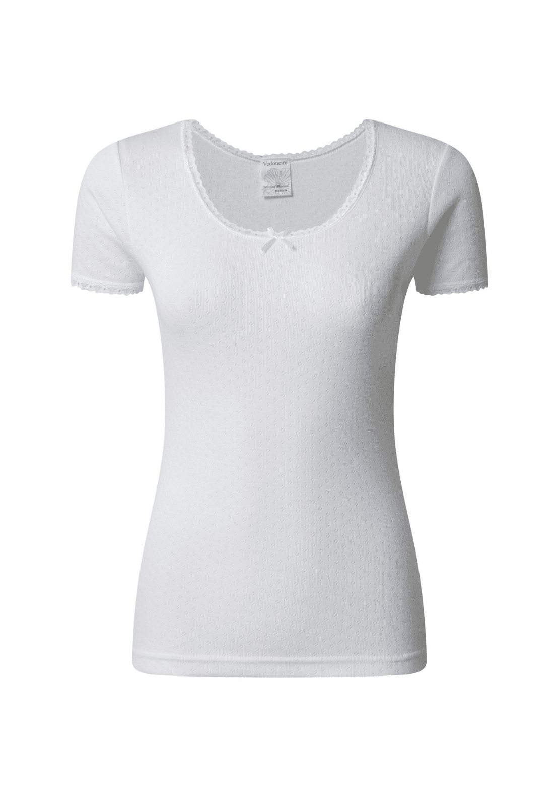 Vedoneire Brushed Thermal Short Sleeved Top - White 1 Shaws Department Stores