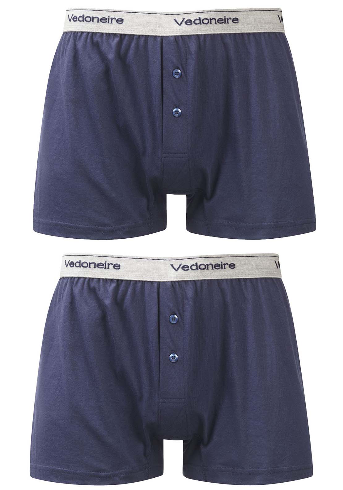 Vedoneire Mens Loose Fit Jersey Boxer Shorts 2 Pack - Navy 1 Shaws Department Stores