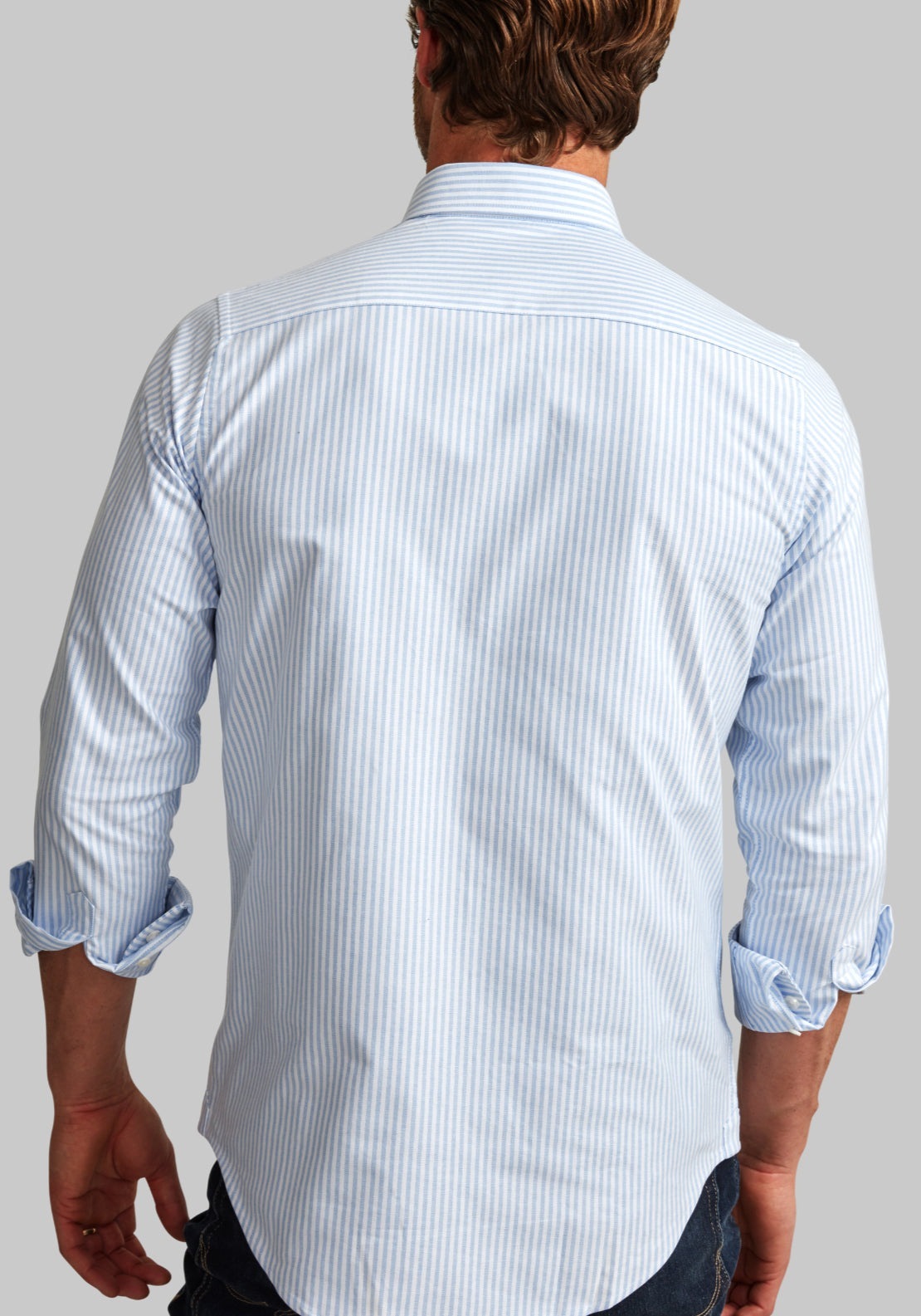 Vedoneire 100% Cotton Long Sleeve Oxford Shirt - Blue 2 Shaws Department Stores