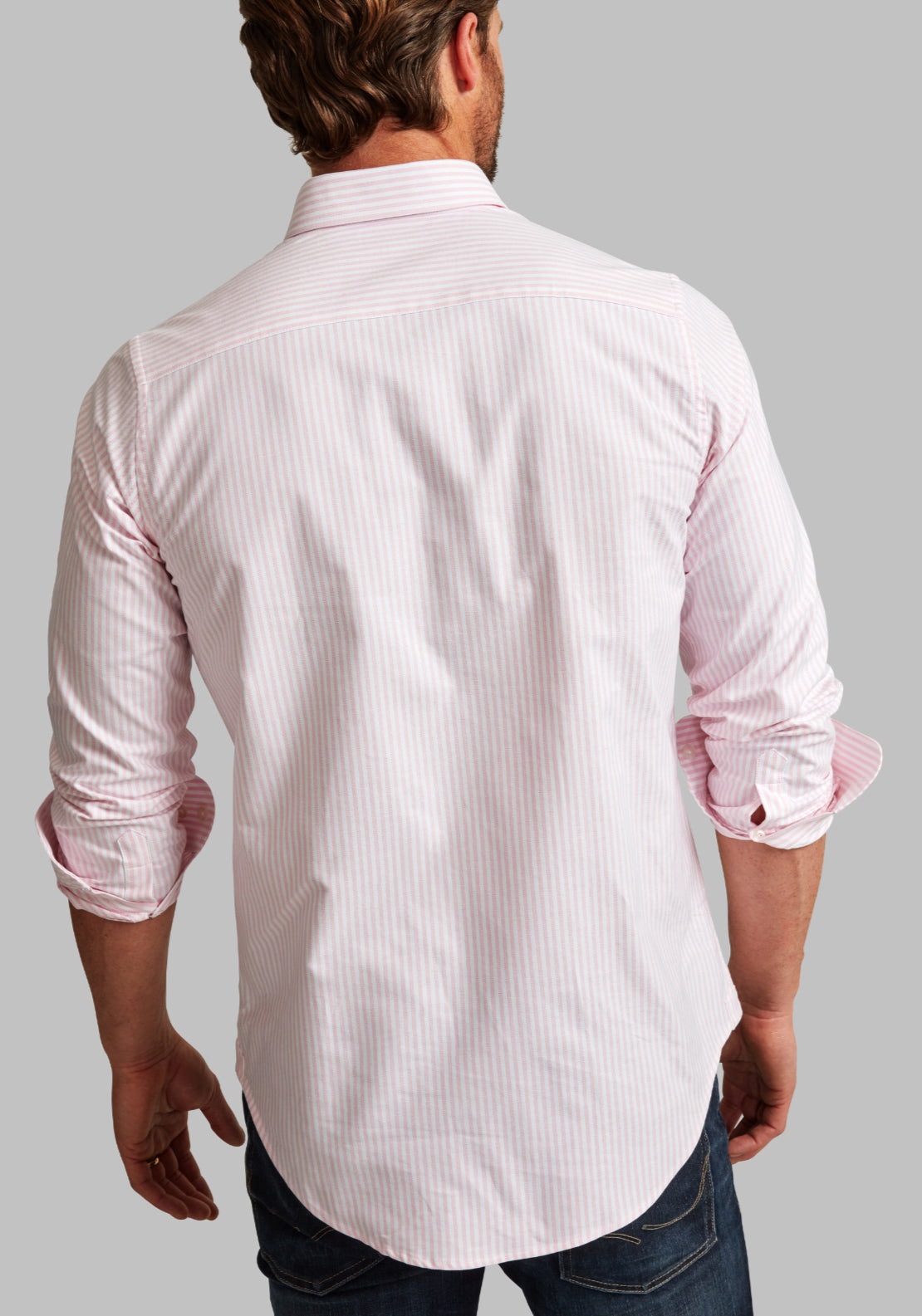 Vedoneire 100% Cotton Long Sleeve Oxford Shirt - Pink 2 Shaws Department Stores