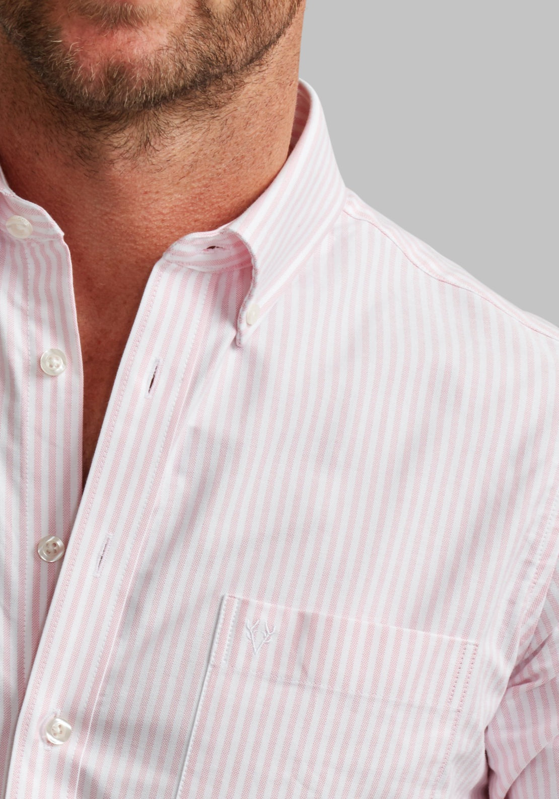 Vedoneire 100% Cotton Long Sleeve Oxford Shirt - Pink 4 Shaws Department Stores