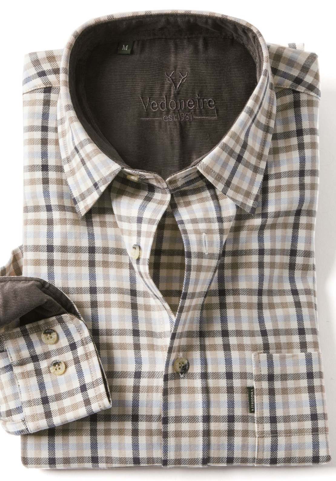 Vedoneire Heavy Brush Twill Shirt - Beige 1 Shaws Department Stores