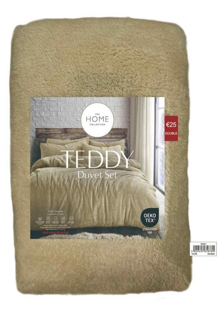 The Home Collection Teddy Duvet Set - Taupe 2 Shaws Department Stores
