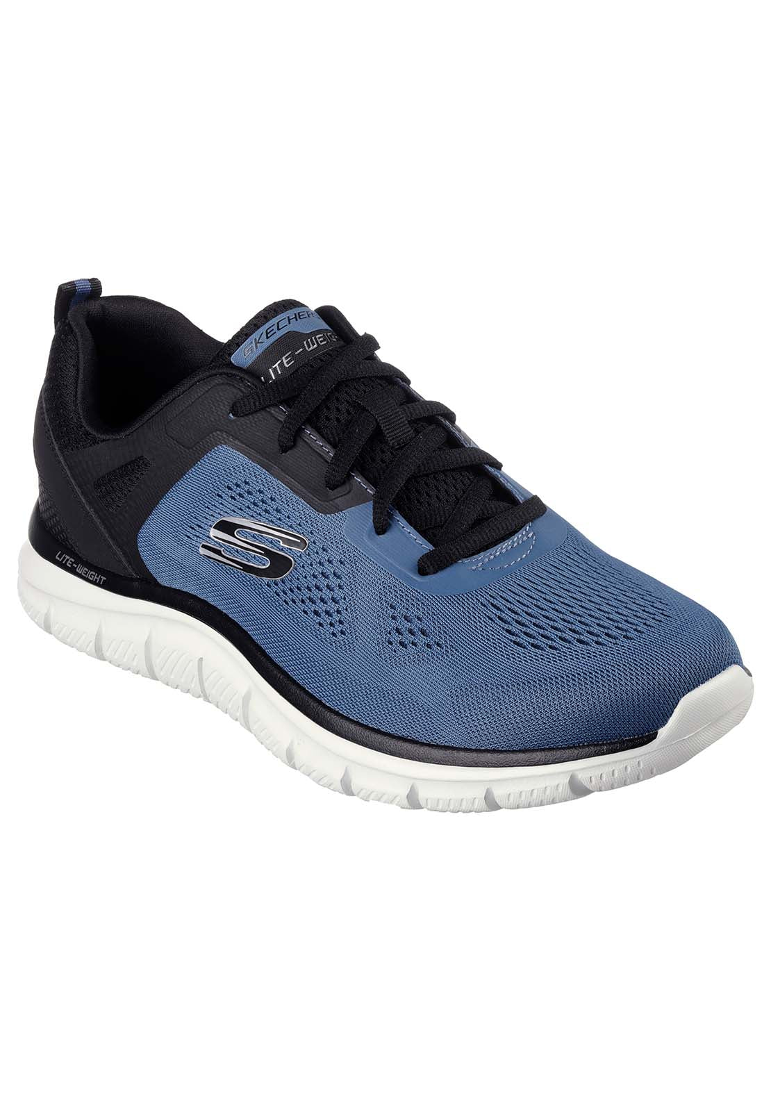 Blue and black skechers hotsell