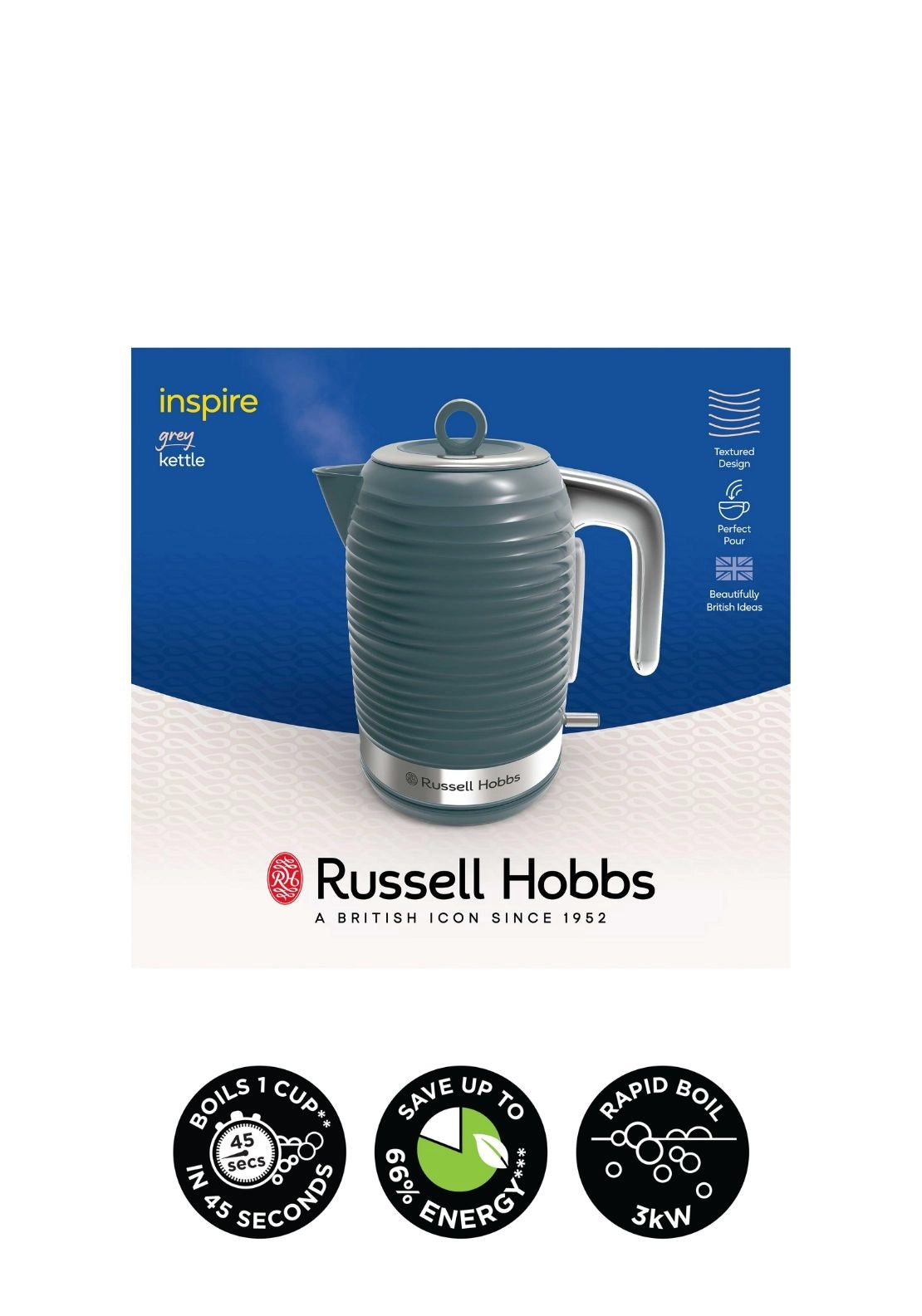 Inspire Kettle Grey 1.7L - Model 24363