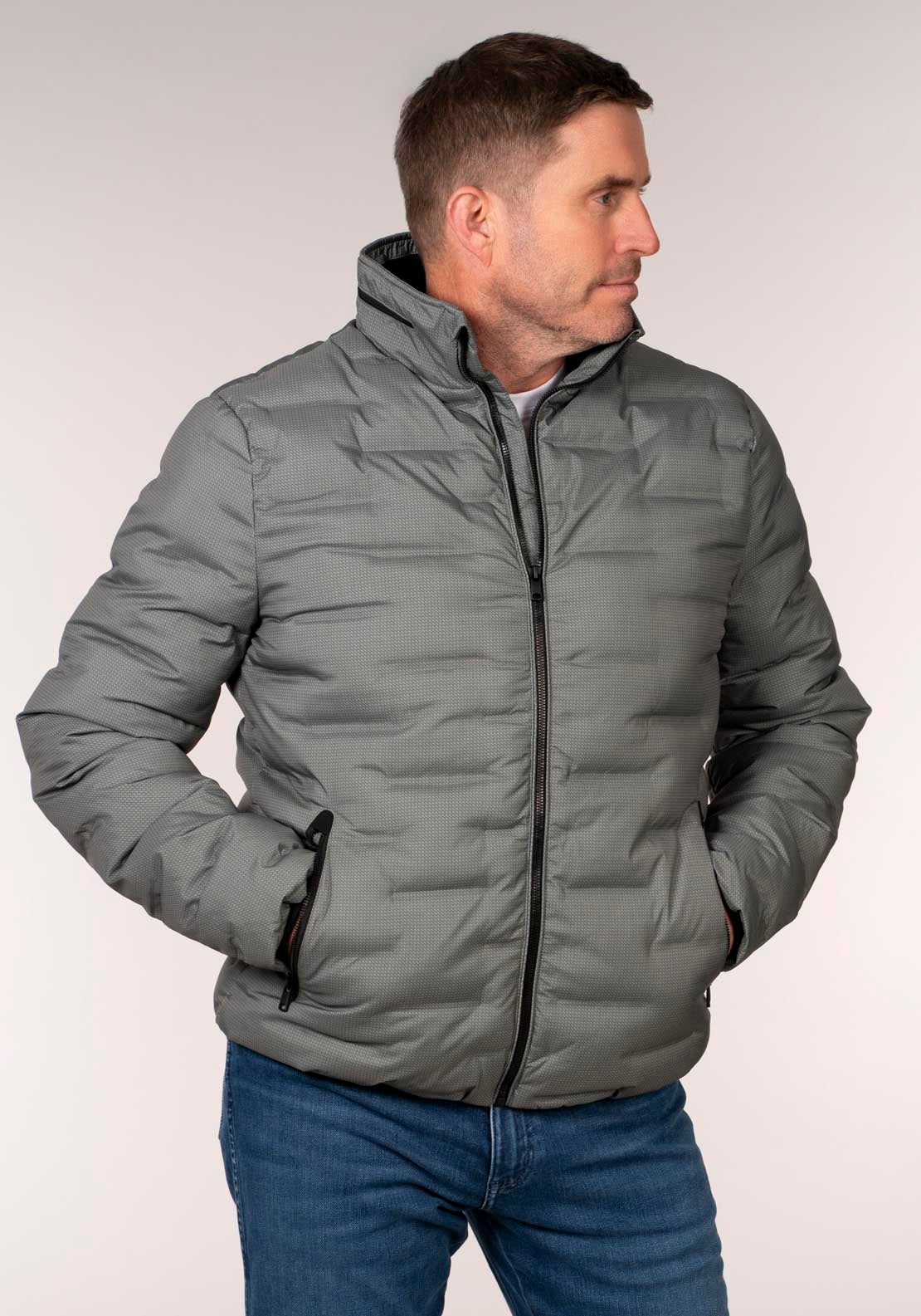 Yeats Light Quilted Puffa Jacket - Green 1 Shaws Department Stores