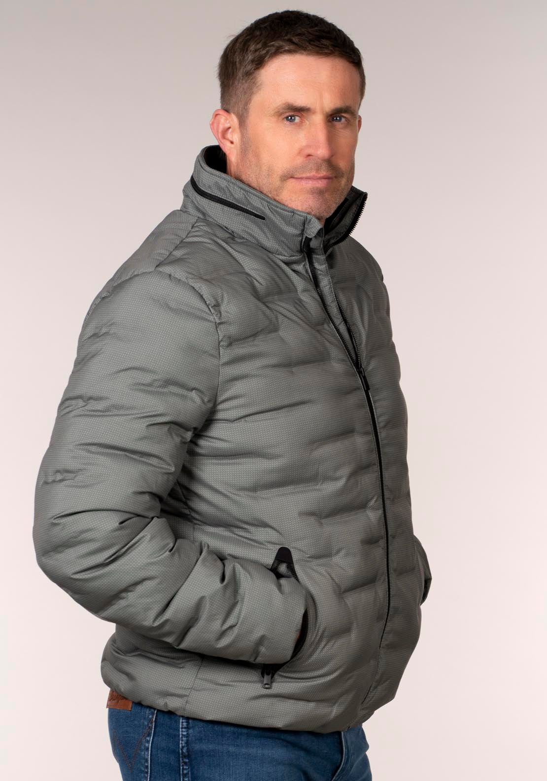 Yeats Light Quilted Puffa Jacket - Green 3 Shaws Department Stores